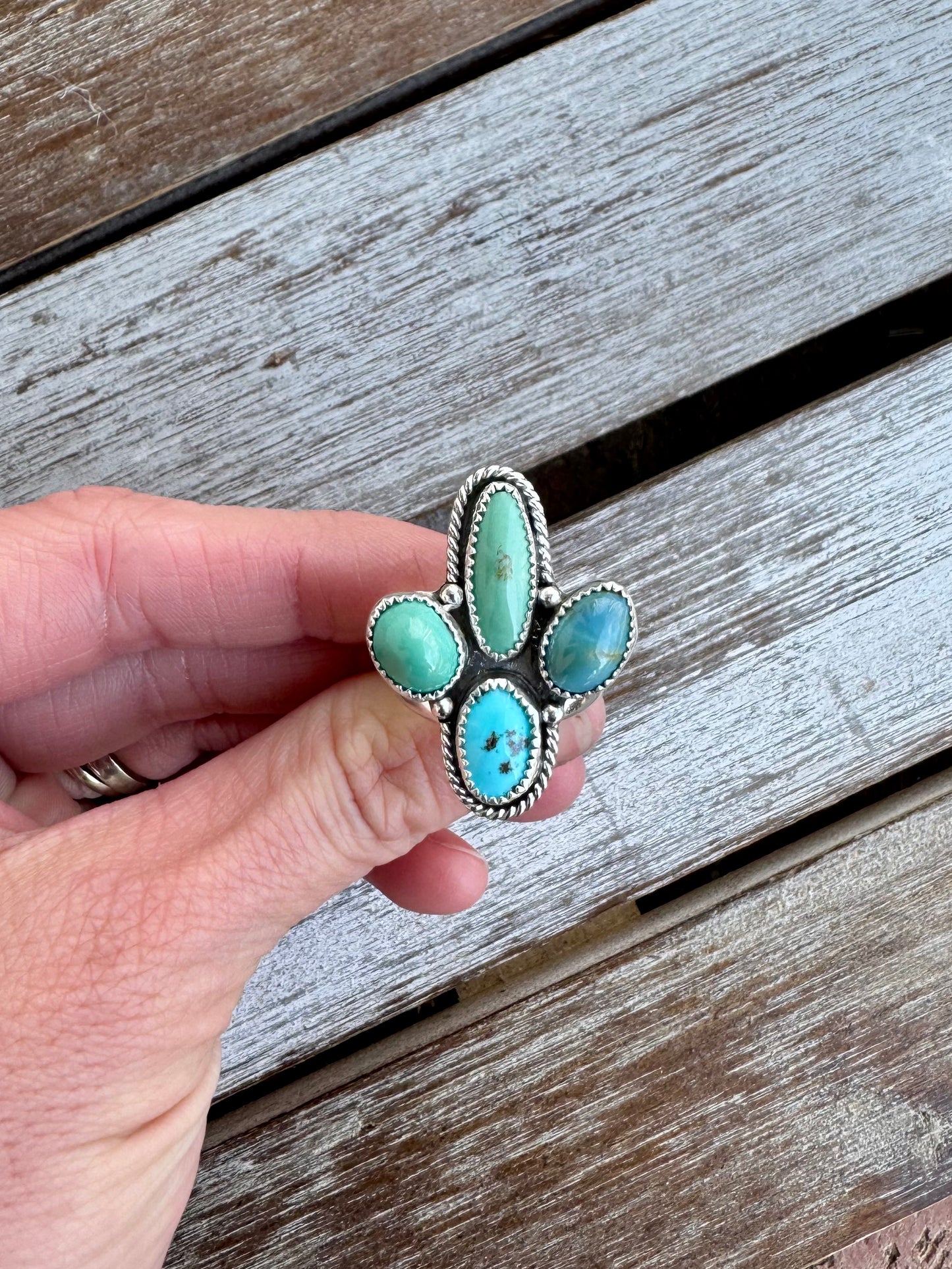 Freeform Nila & Kingman Turquoise Ring Size 9