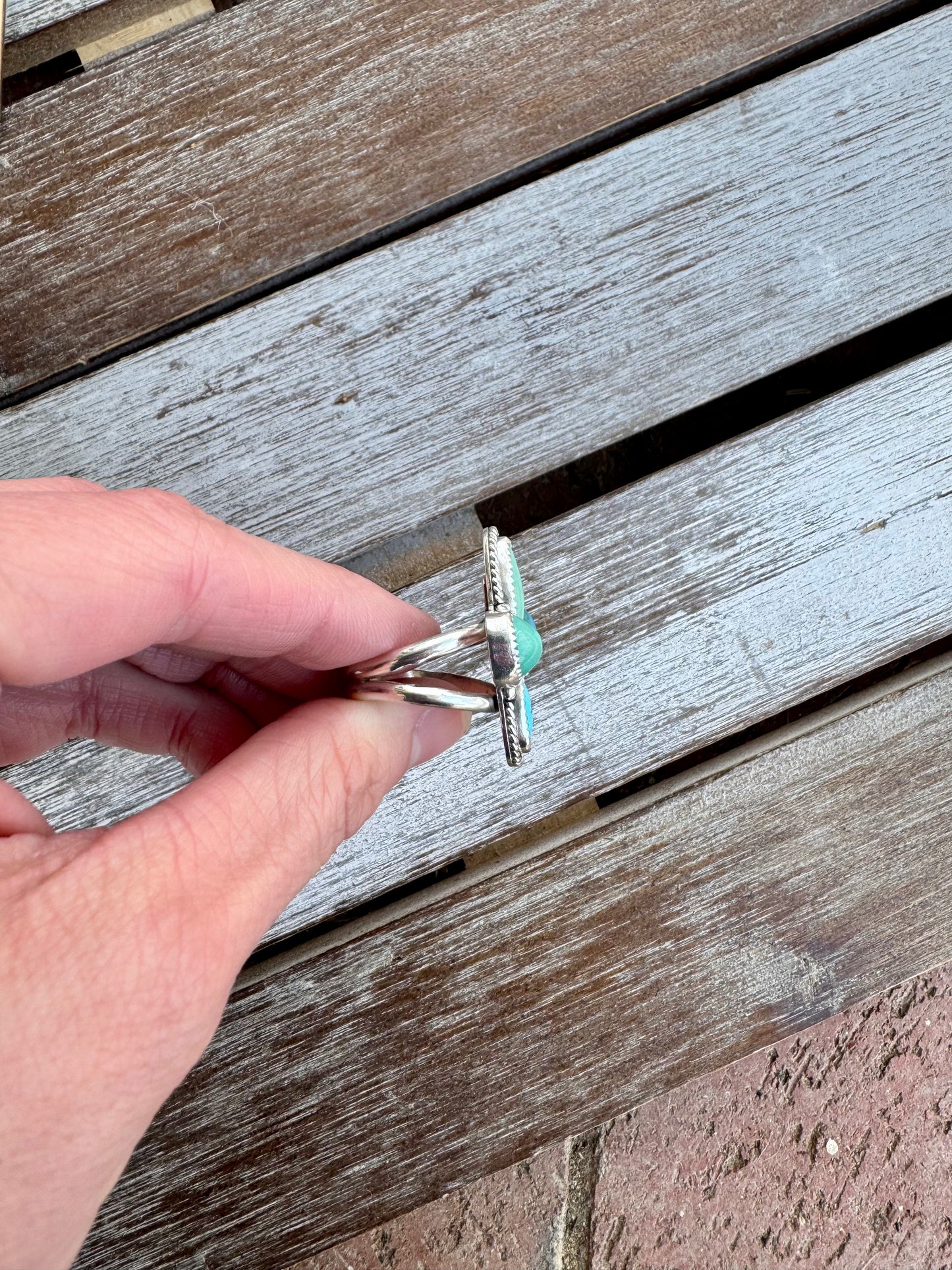 Freeform Nila & Kingman Turquoise Ring Size 9