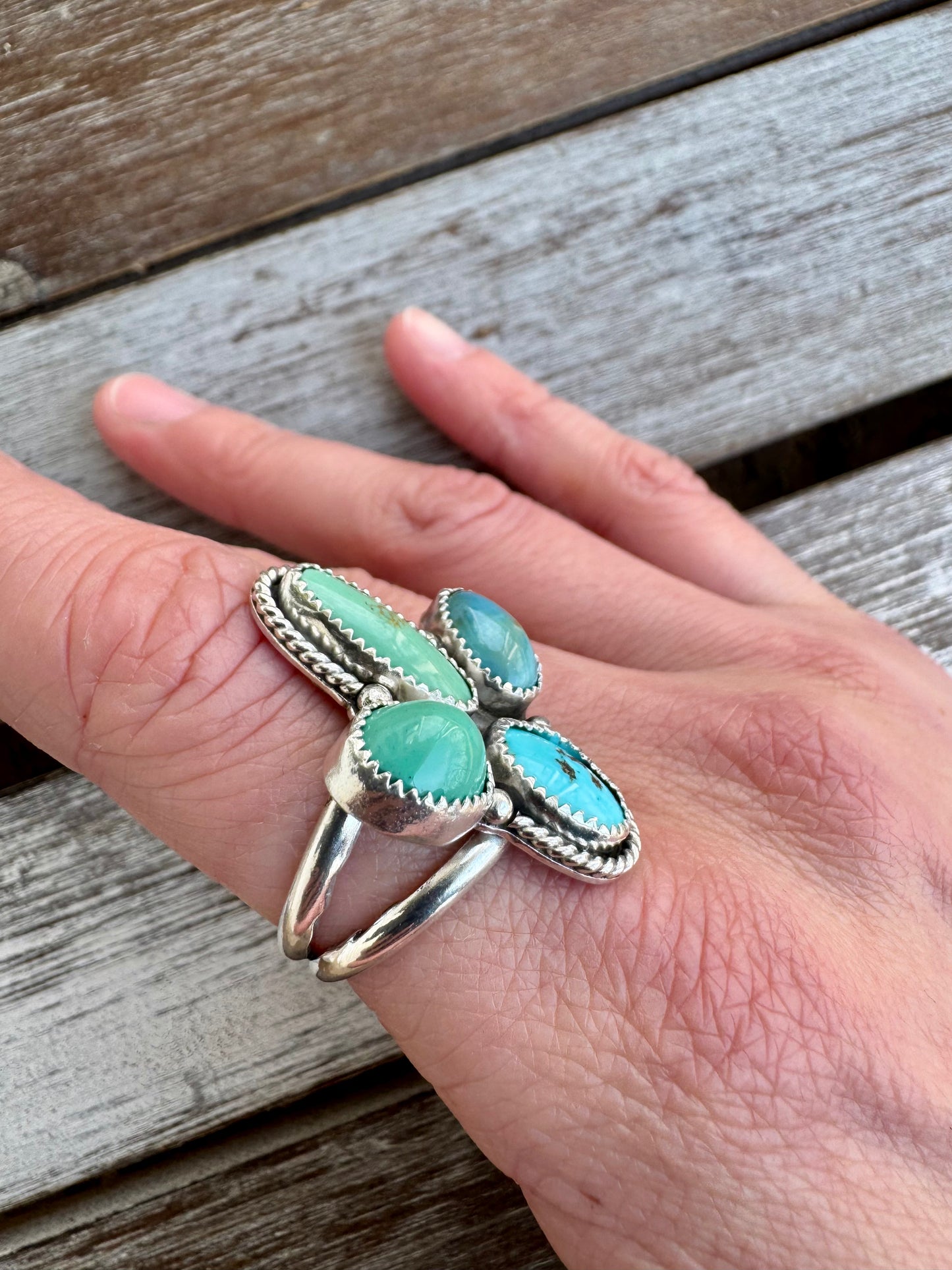 Freeform Nila & Kingman Turquoise Ring Size 9