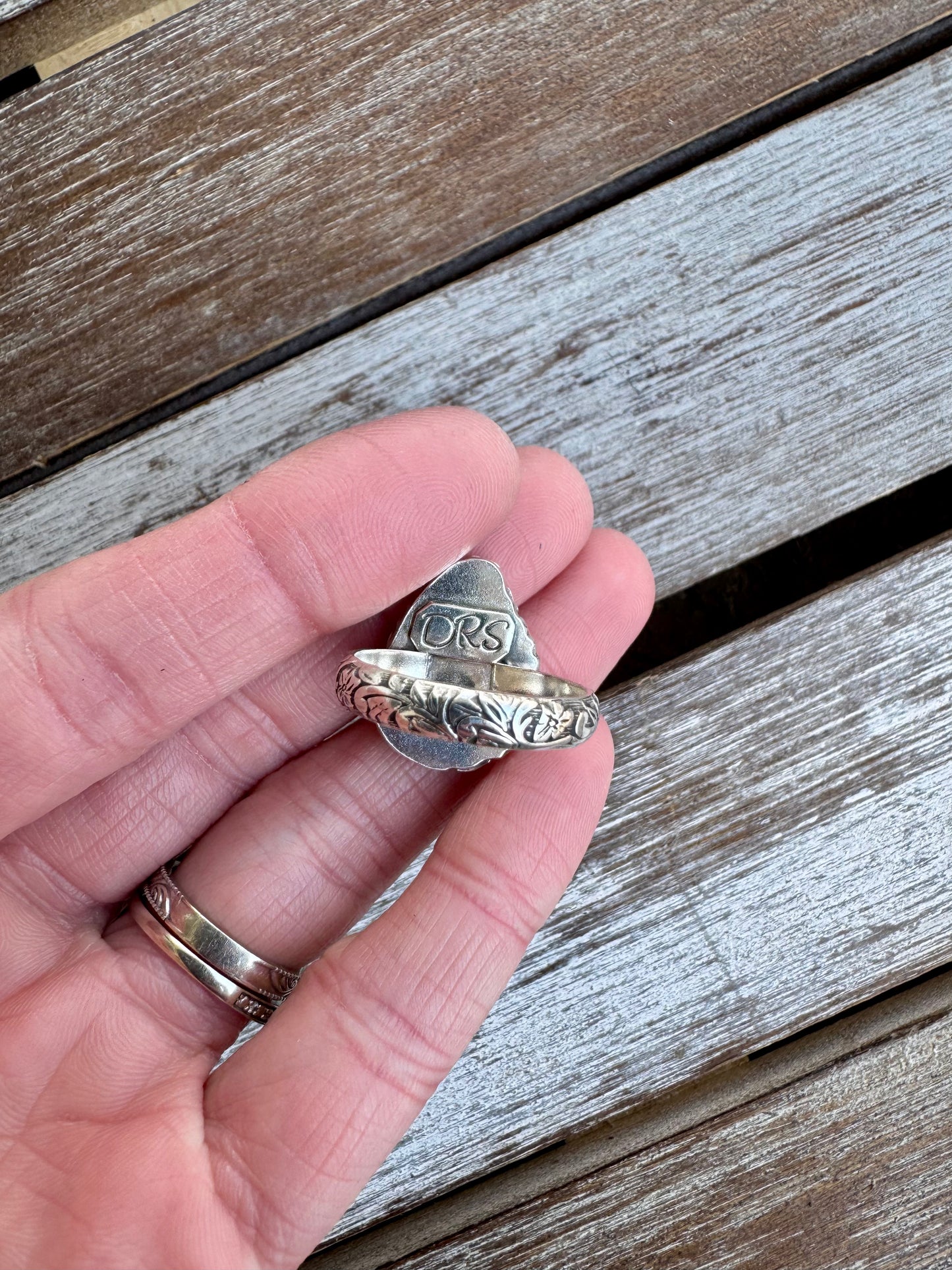Turquoise Mountain Leaf Ring Size 9.5