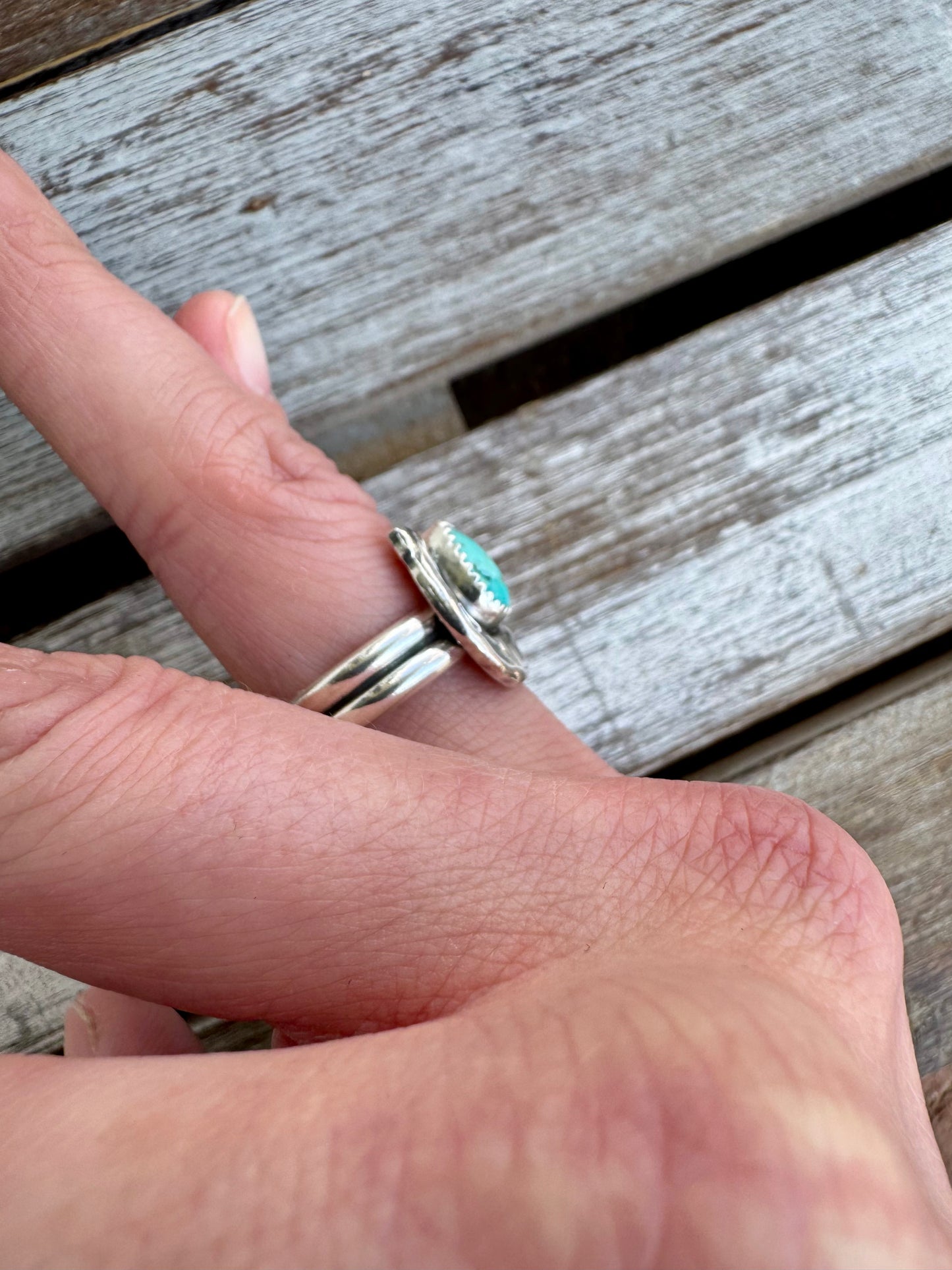 Blue Mohave Turquoise Horseshoe Ring Size 7