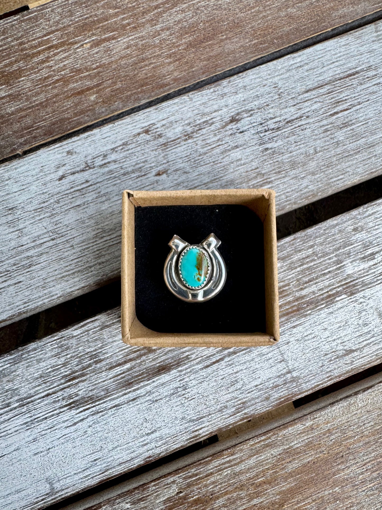 Pilot Mountain Turquoise Horseshoe Ring Size 10
