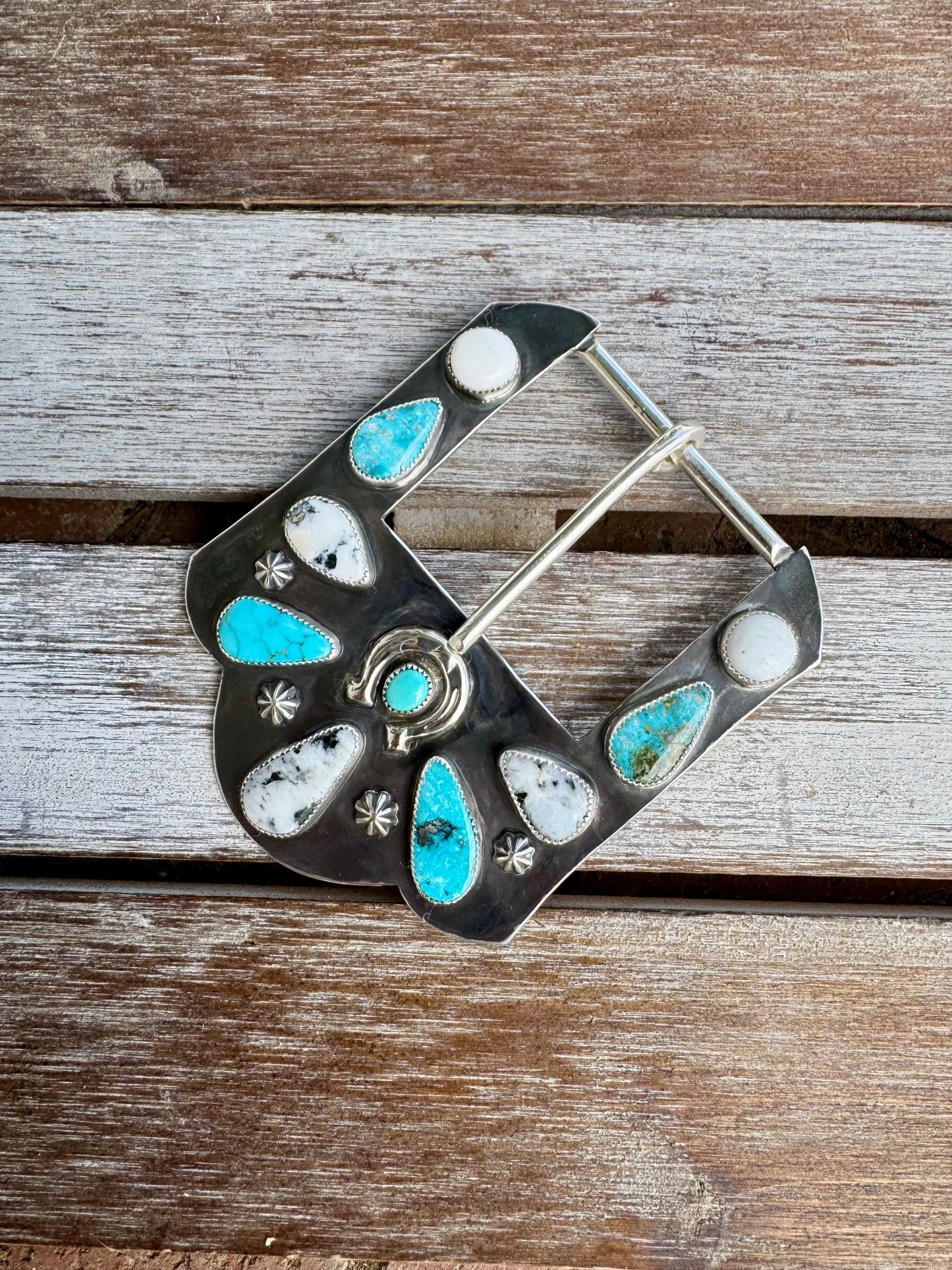 White Buffalo & Sleeping Beauty Turquoise Horseshoe Buckle