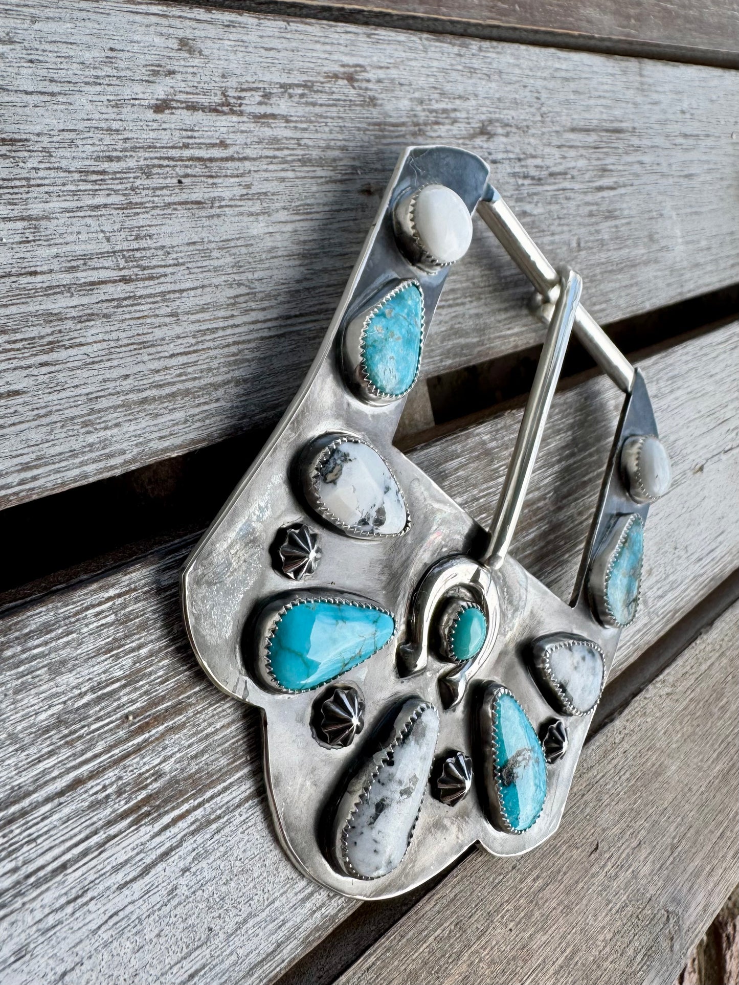 White Buffalo & Sleeping Beauty Turquoise Horseshoe Buckle