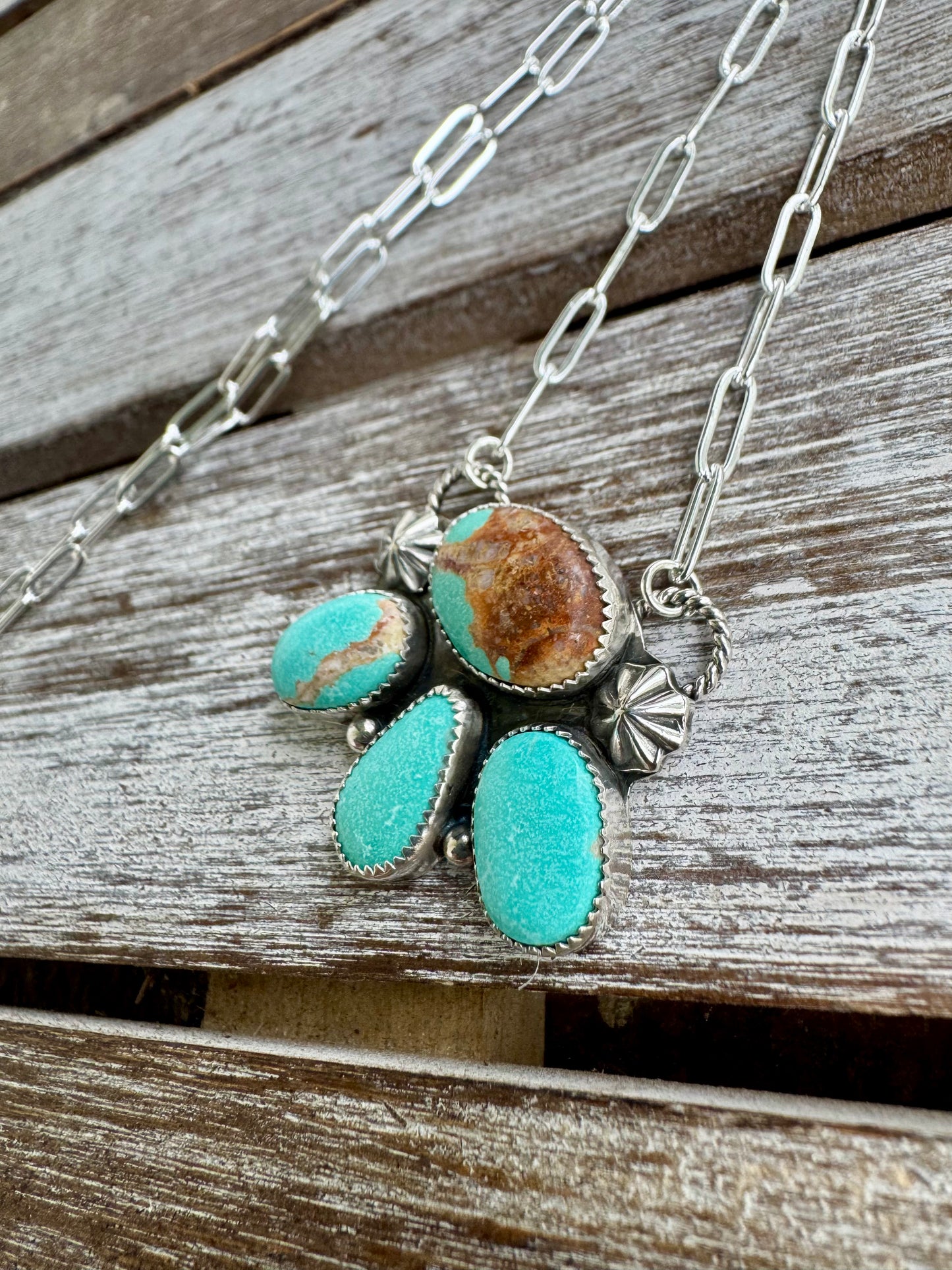 Custom Nevada Fox Turquoise Statement Necklace 18"
