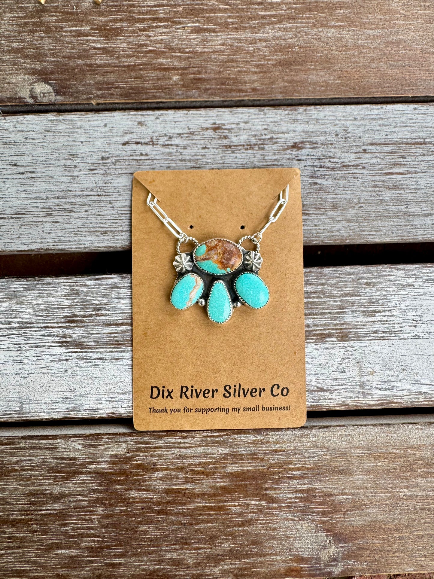 Custom Nevada Fox Turquoise Statement Necklace 18"