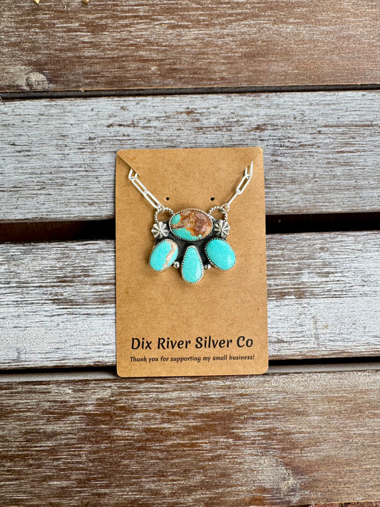Custom Nevada Fox Turquoise Statement Necklace 18"