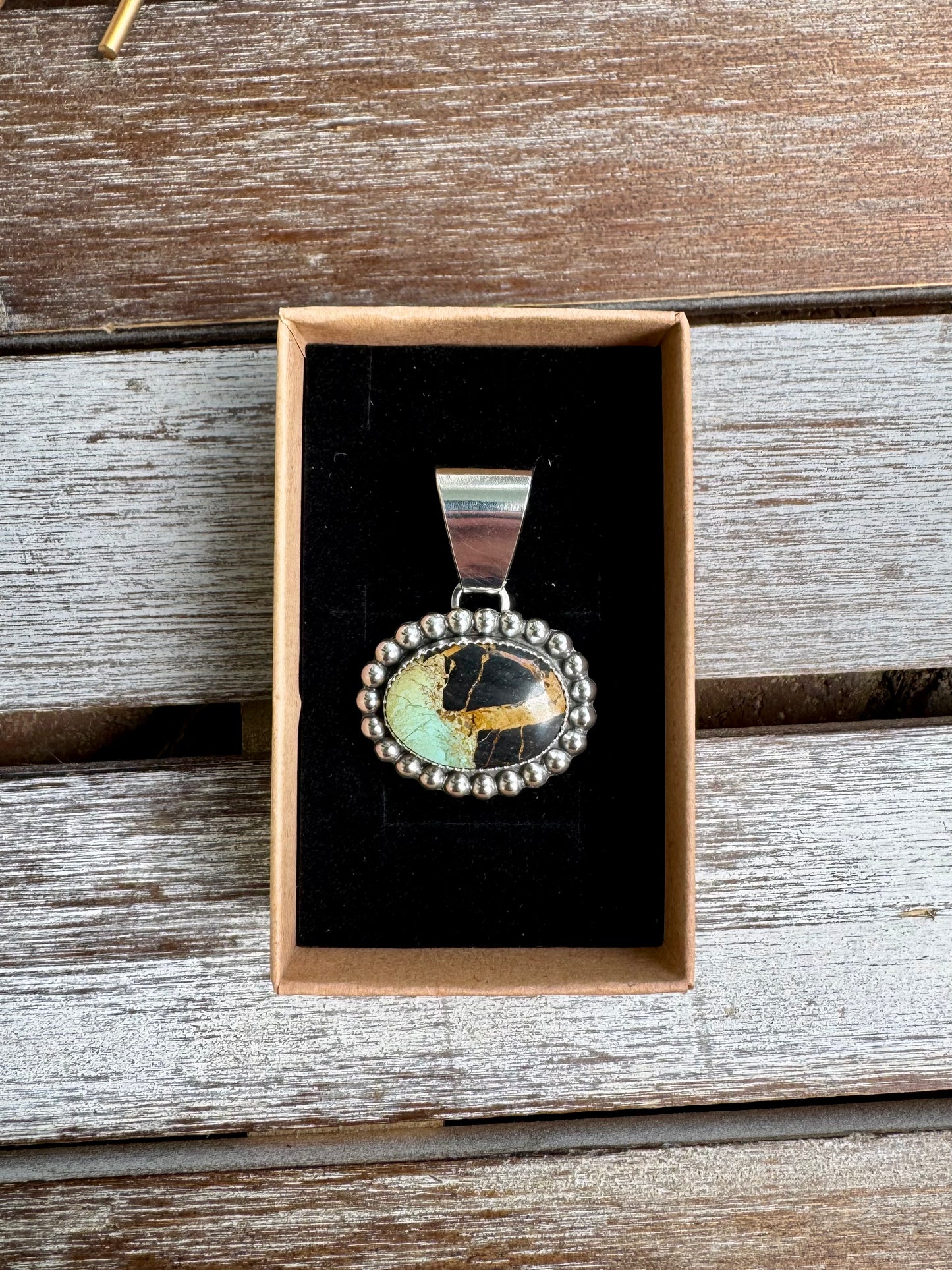 Custom Black Jack Turquoise Pendant