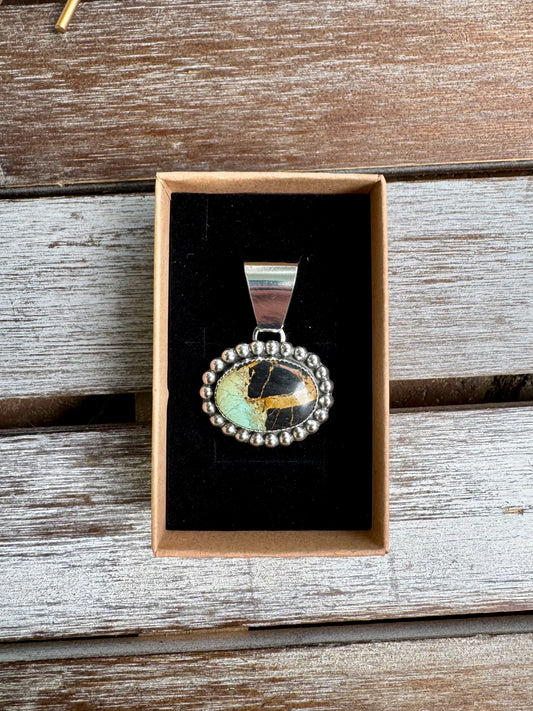 Custom Black Jack Turquoise Pendant