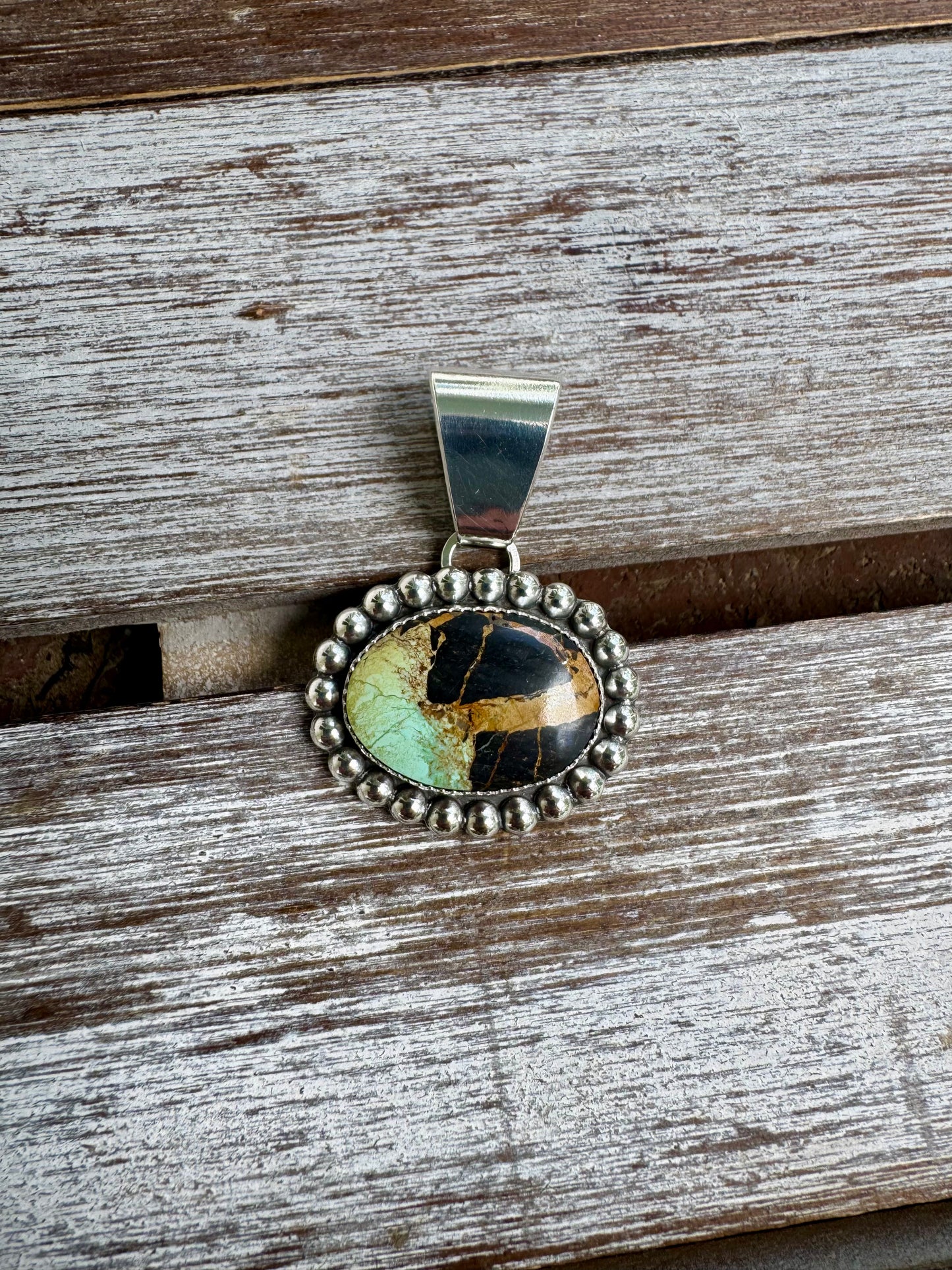 Custom Black Jack Turquoise Pendant