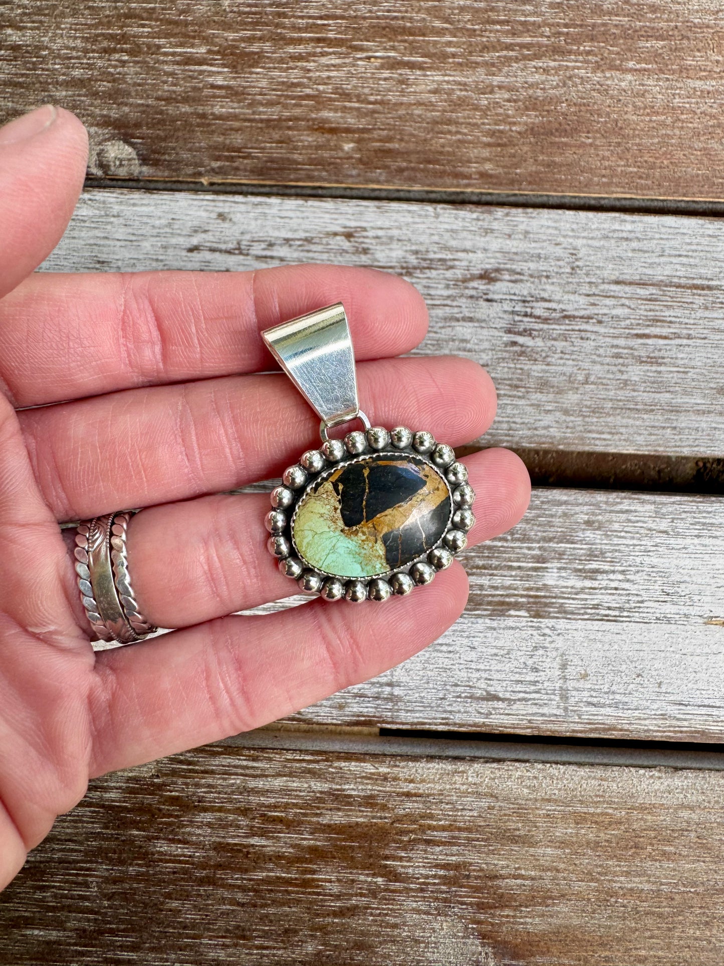 Custom Black Jack Turquoise Pendant