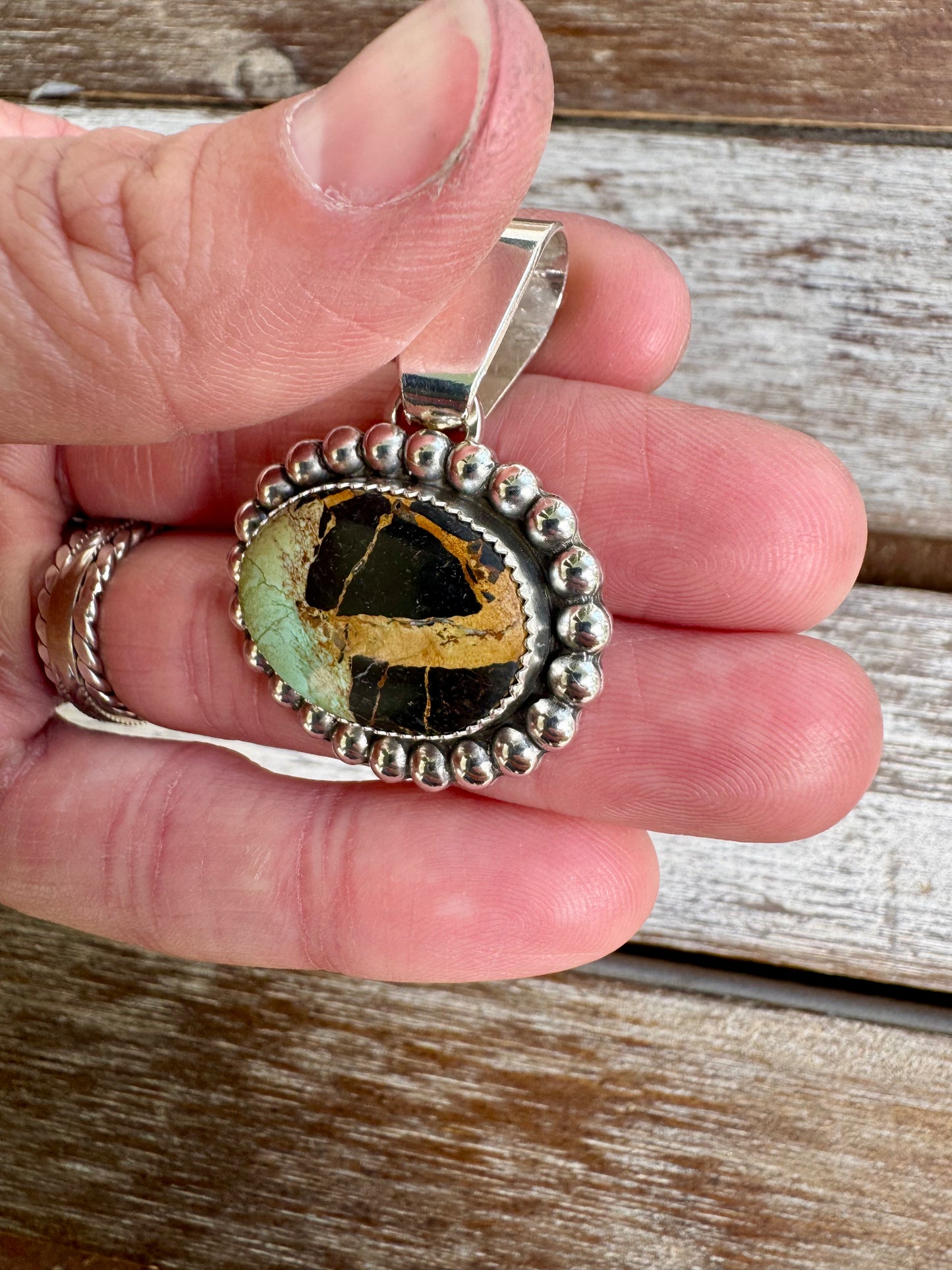 Custom Black Jack Turquoise Pendant