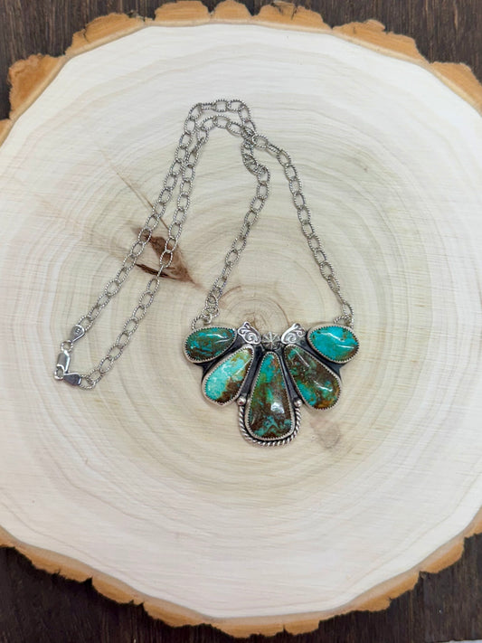 Nevada Turquoise Statement Necklace 16"