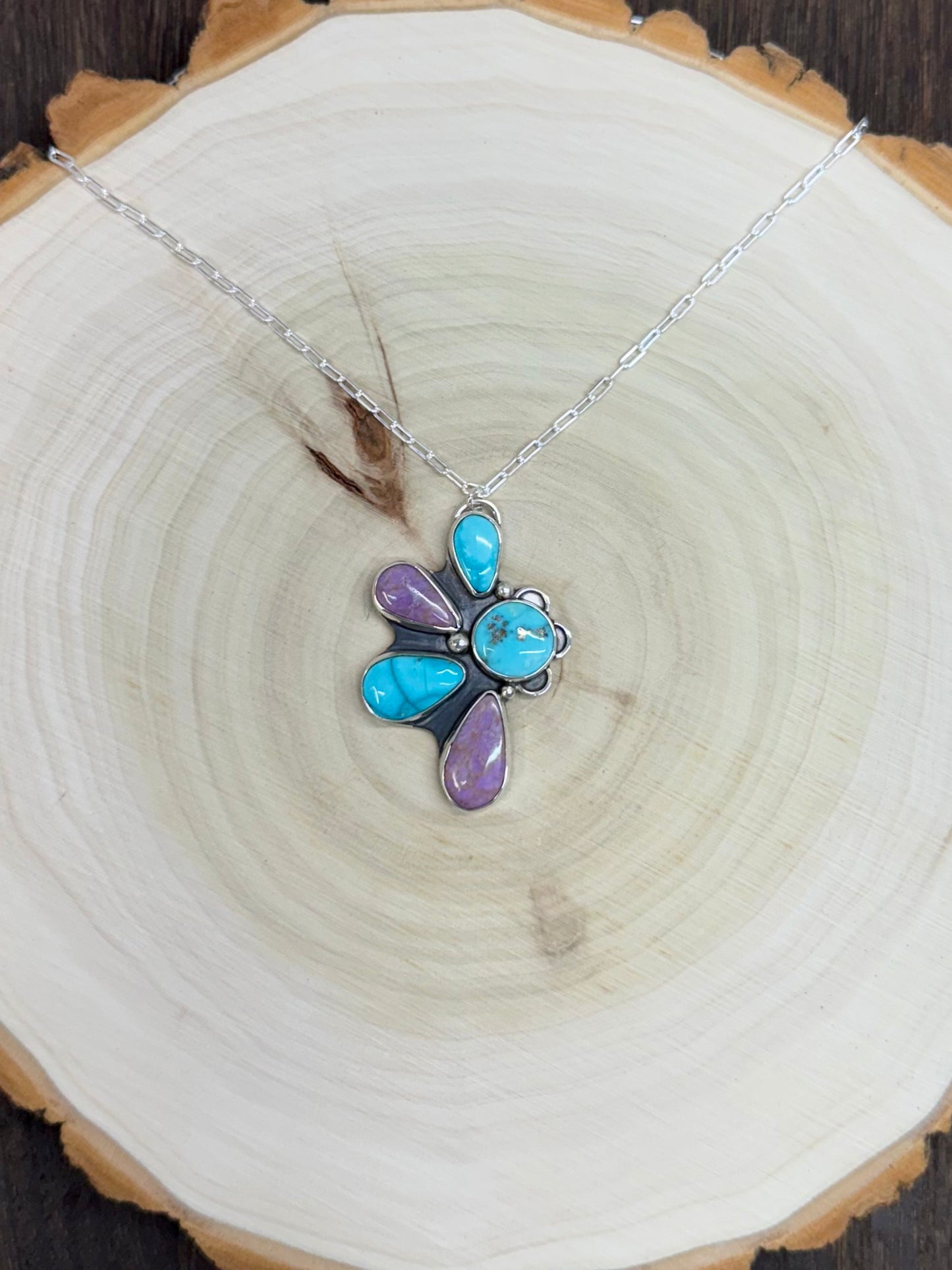 Campitos Turquoise & Phosphosiderite Necklace 16"
