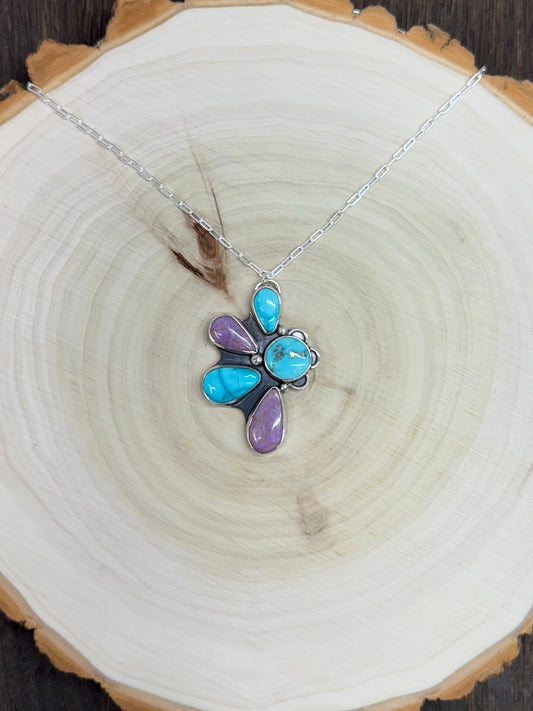 Campitos Turquoise & Phosphosiderite Necklace 16"