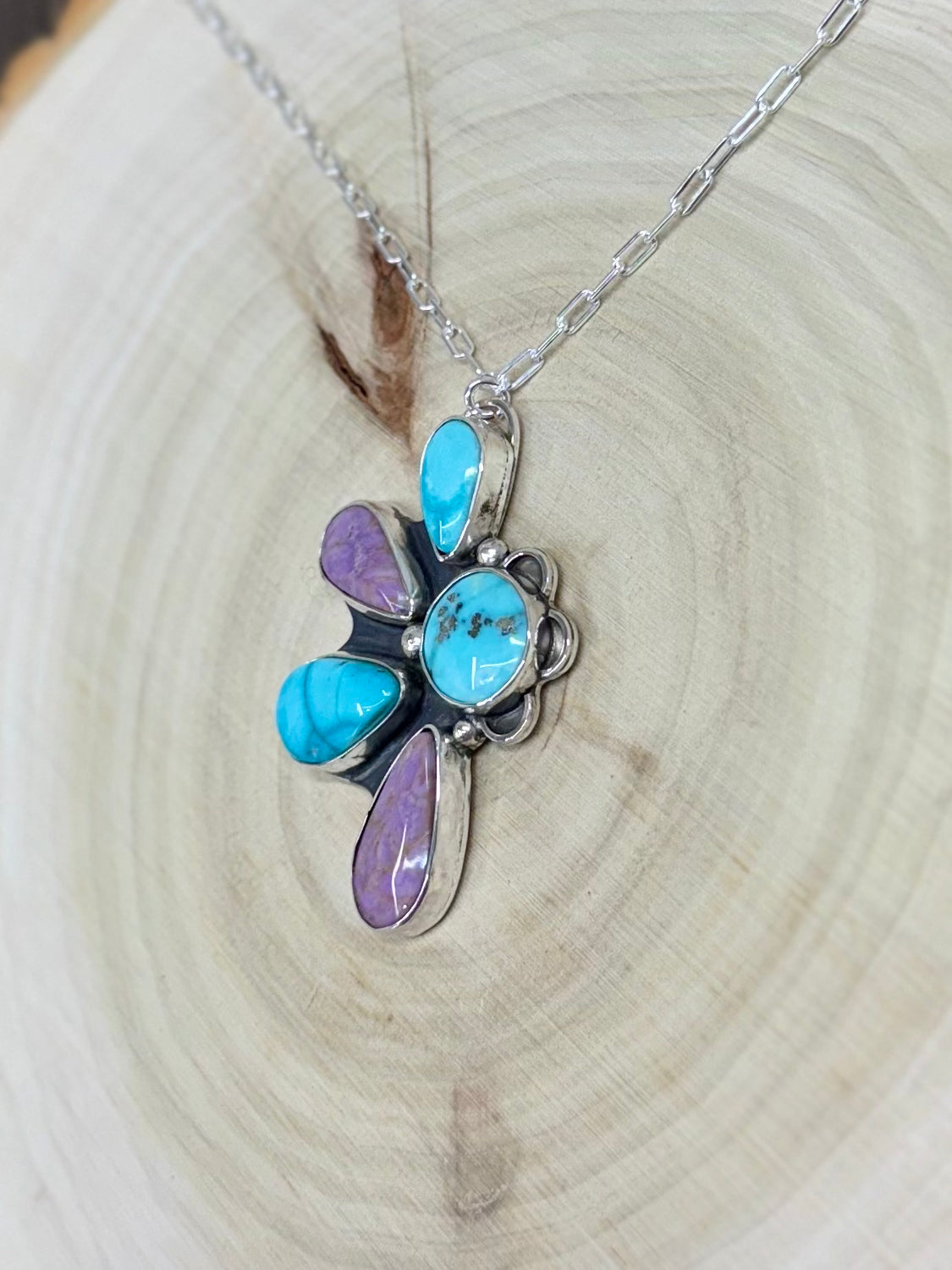 Campitos Turquoise & Phosphosiderite Necklace 16"