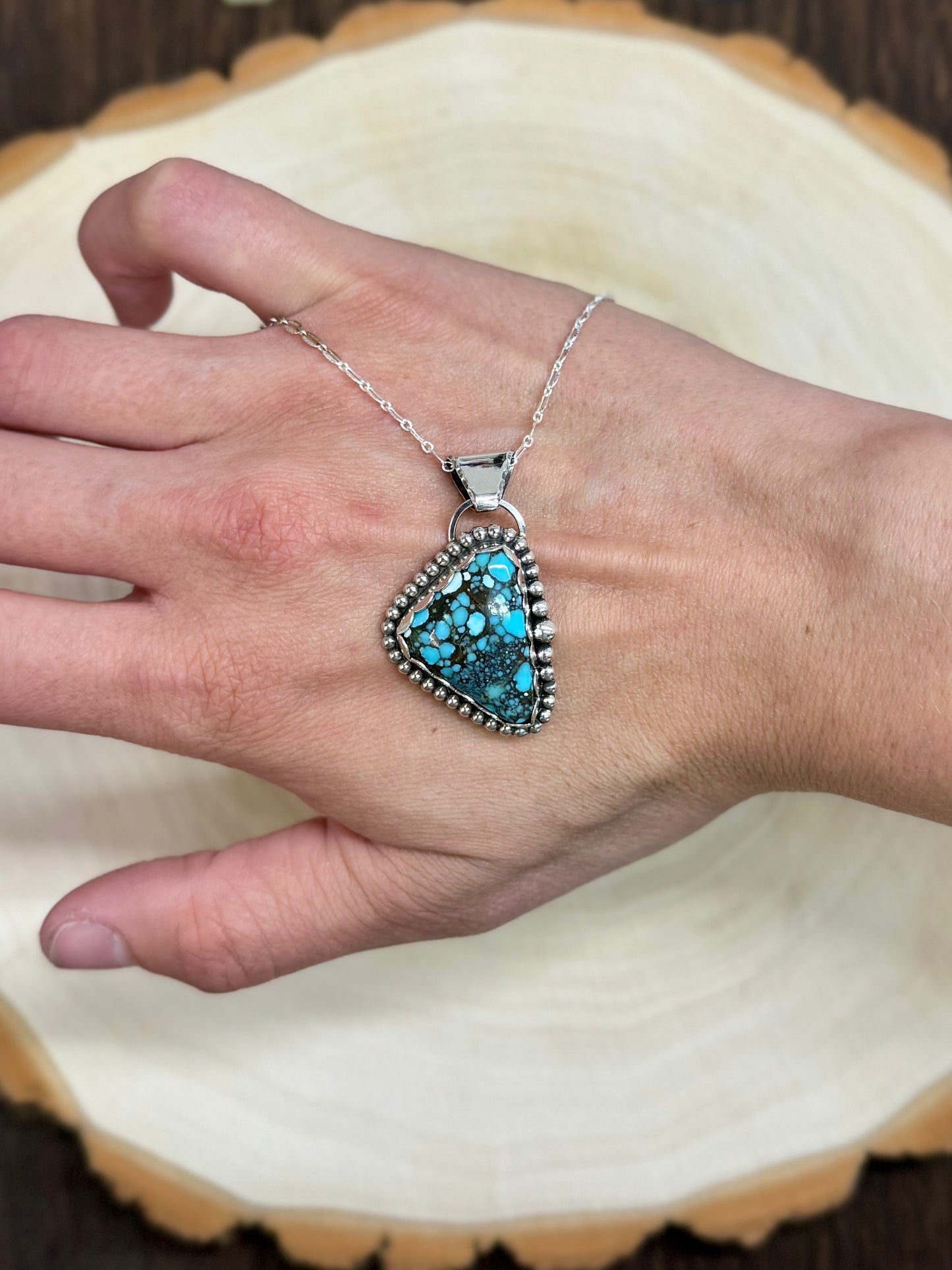 Blue Moon Turquoise Sterling Silver Necklace 16"