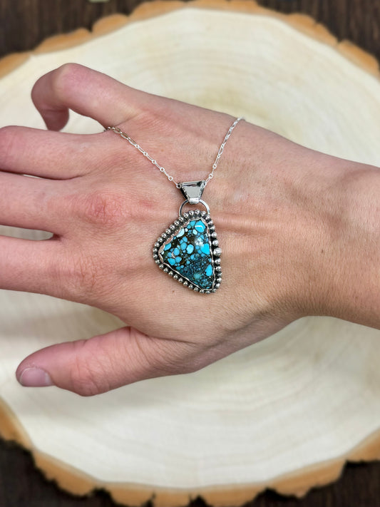 Blue Moon Turquoise Sterling Silver Necklace 16"
