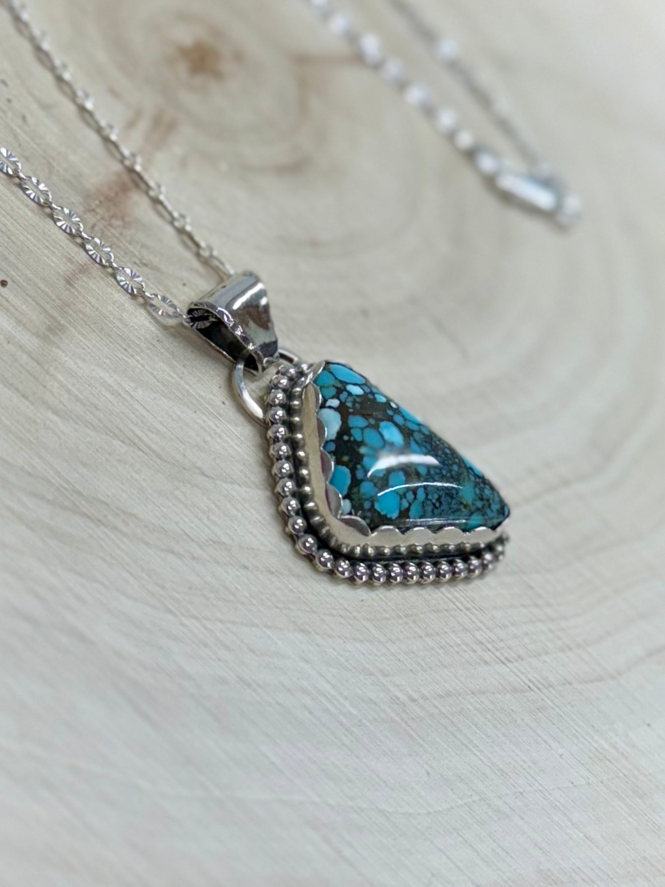 Blue Moon Turquoise Sterling Silver Necklace 16"