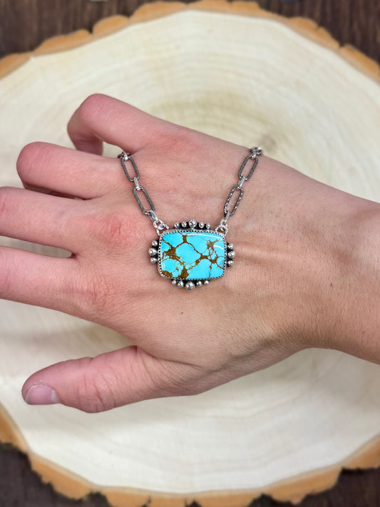 Number 8 Turquoise Necklace 16"