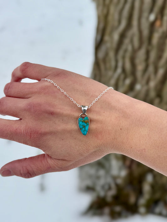 Sonoran Turquoise Heart Pendant Necklace 16"