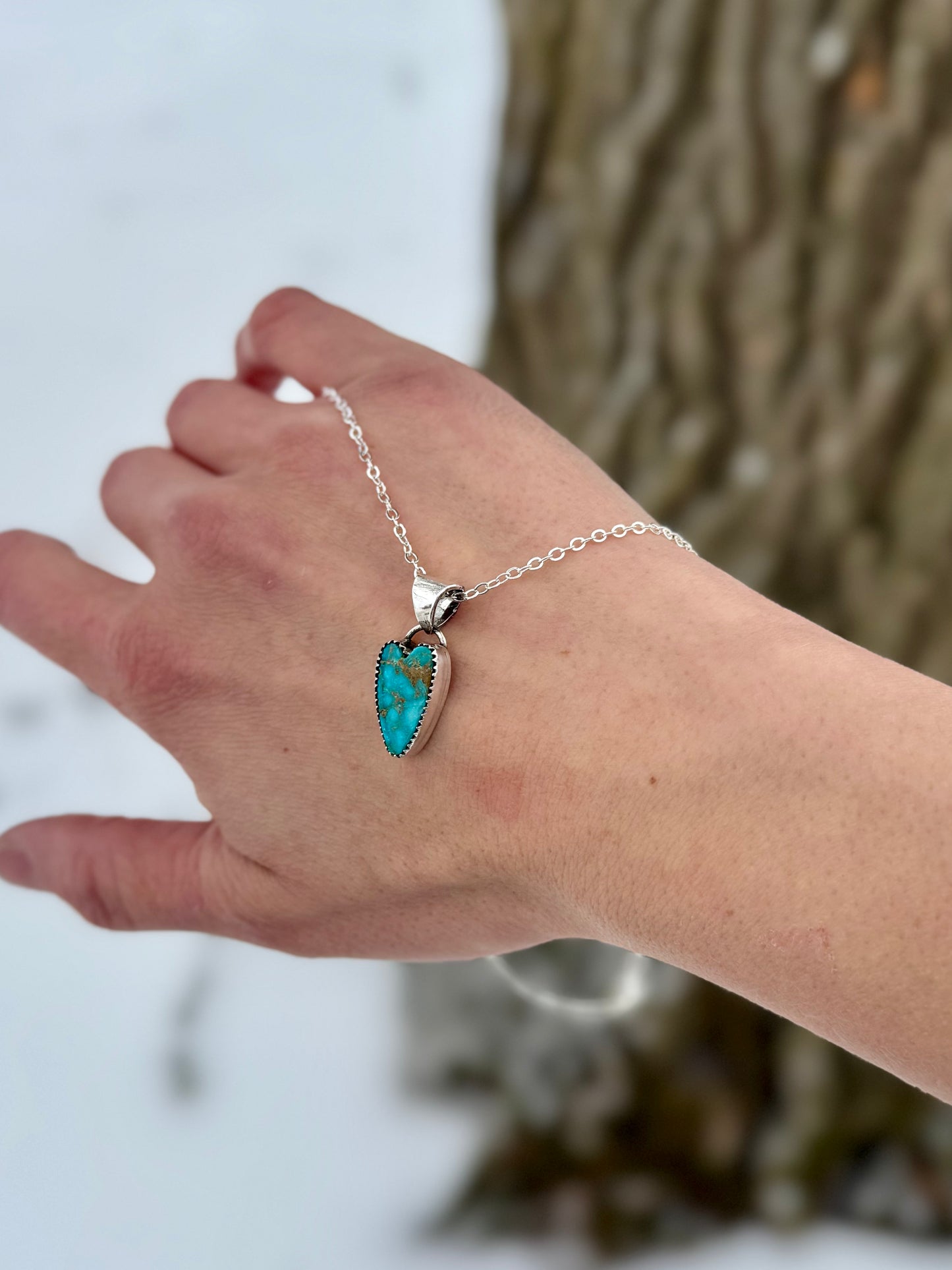 Sonoran Turquoise Heart Pendant Necklace 16"