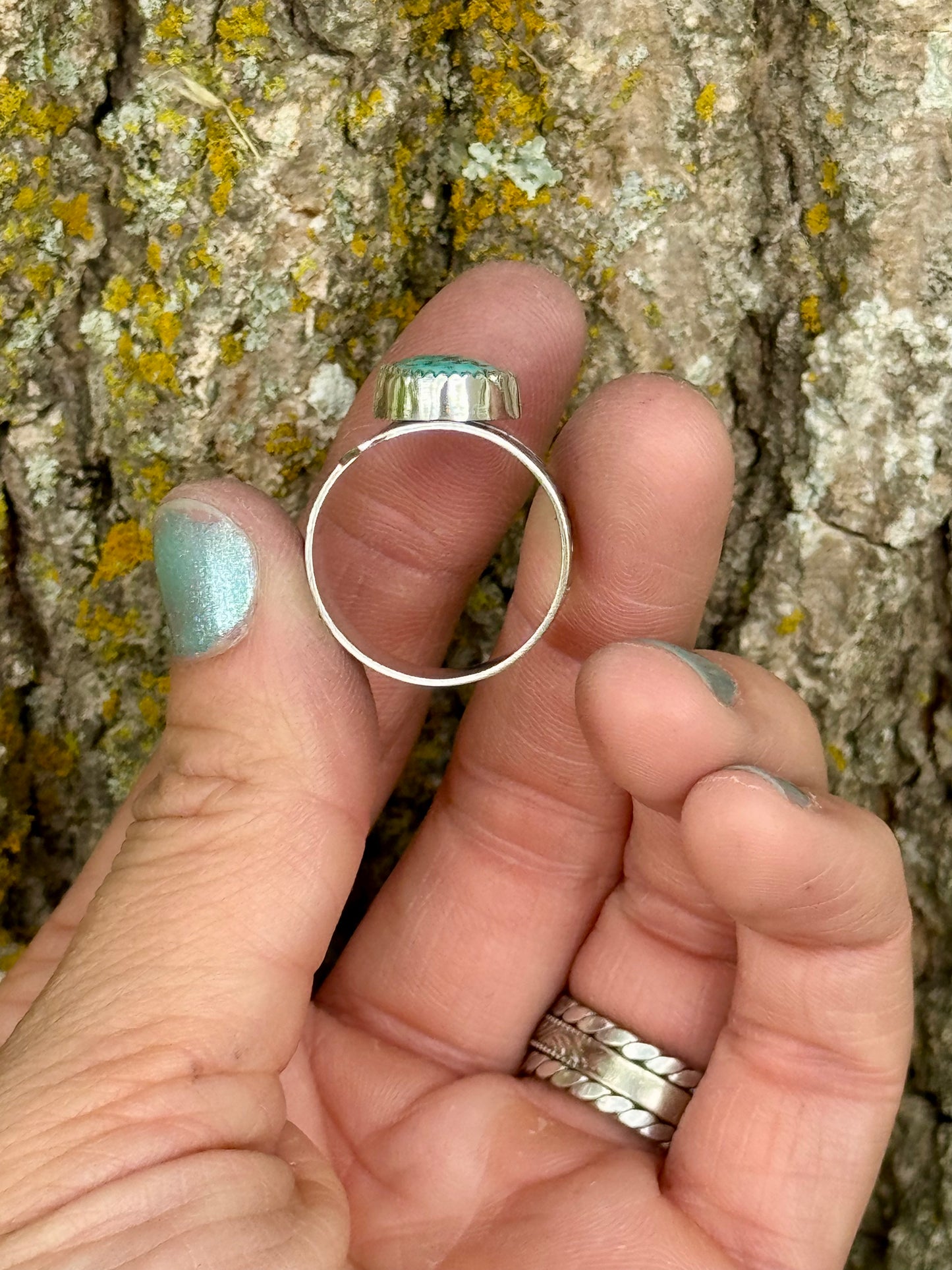 Gecko Turquoise Twist Ring Size 9