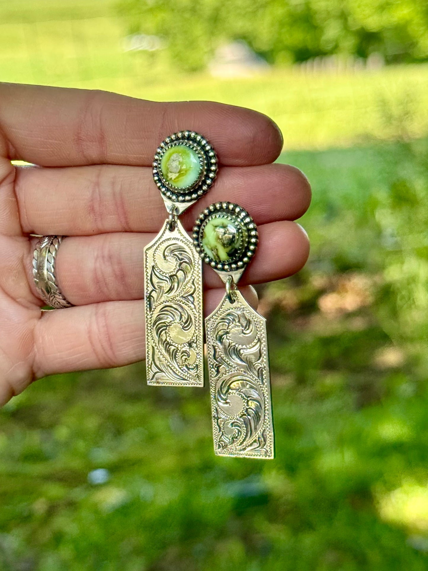 Palomino Cattle Tag Stud Earrings