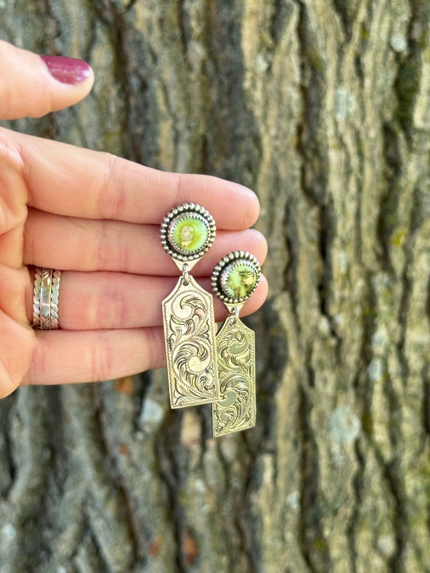 Palomino Cattle Tag Stud Earrings