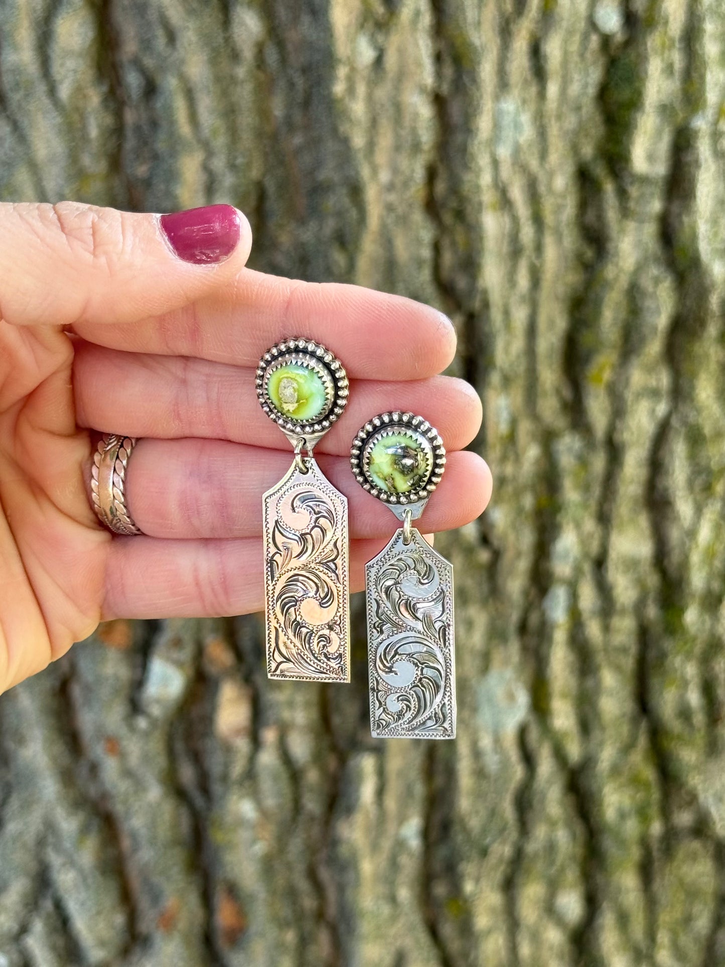 Palomino Cattle Tag Stud Earrings