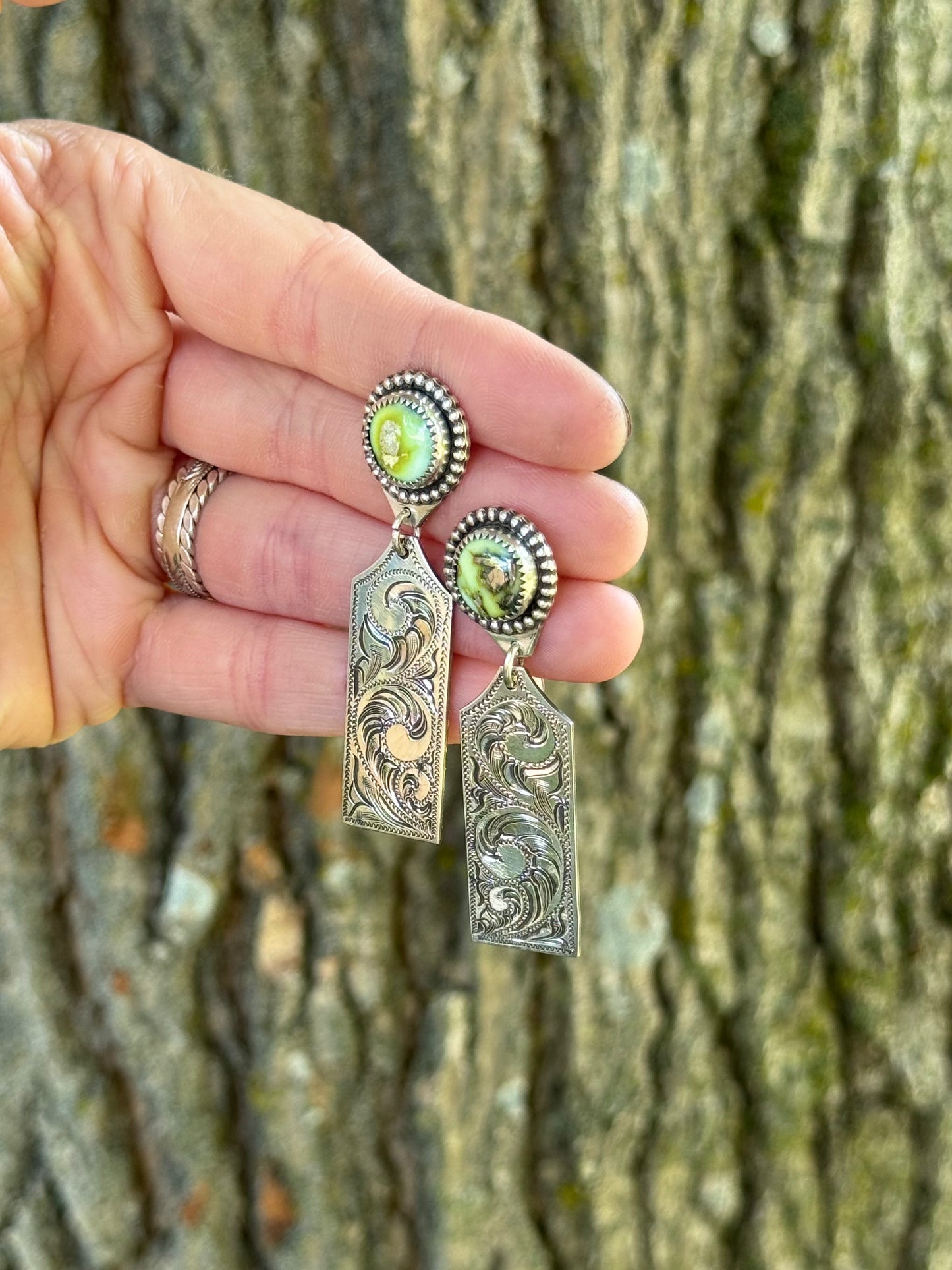 Palomino Cattle Tag Stud Earrings