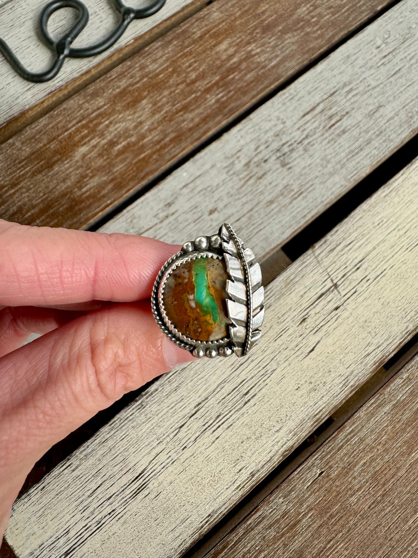 Royston Turquoise Cats Eye Ring Size 6.5