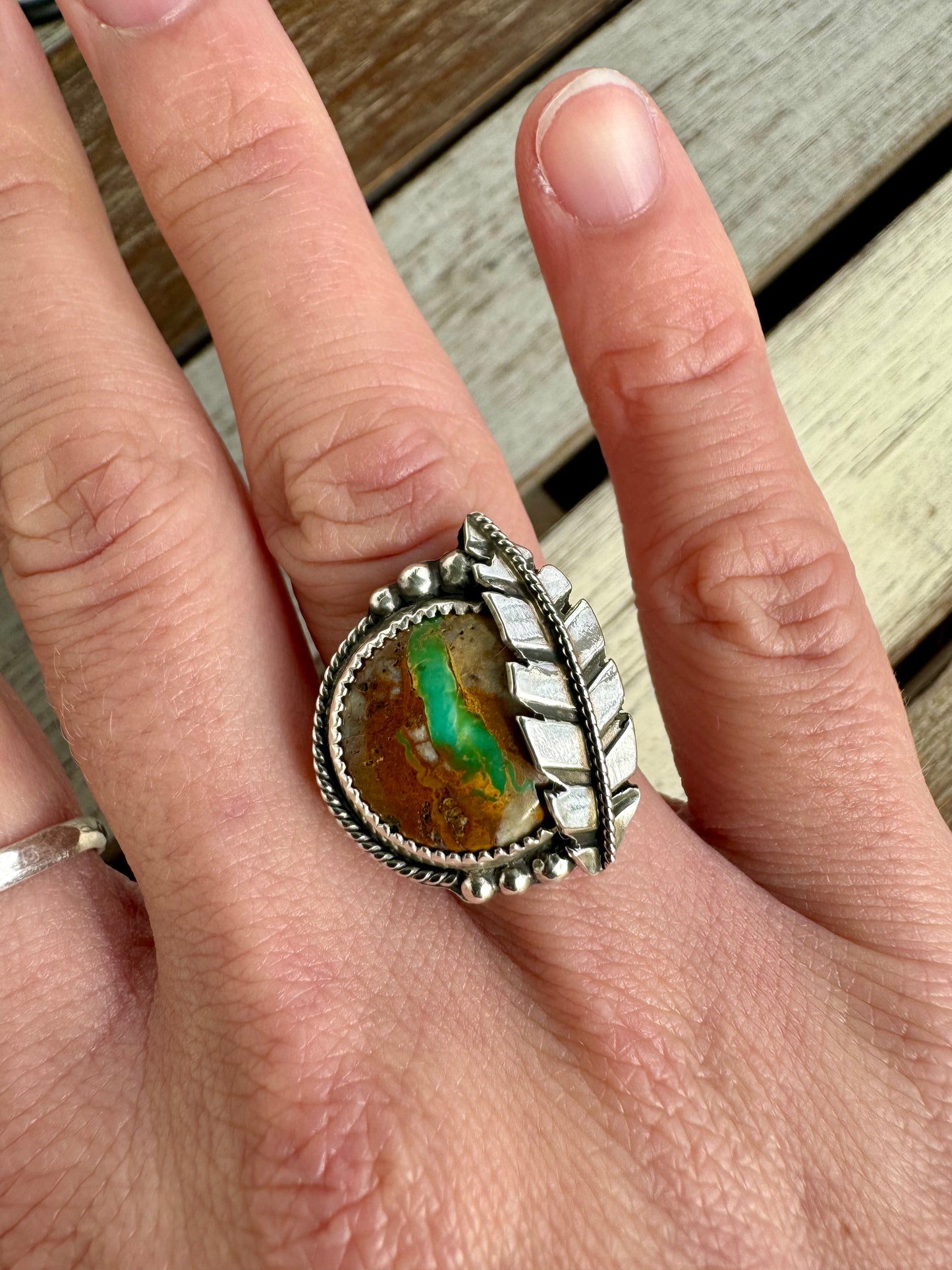 Royston Turquoise Cats Eye Ring Size 6.5