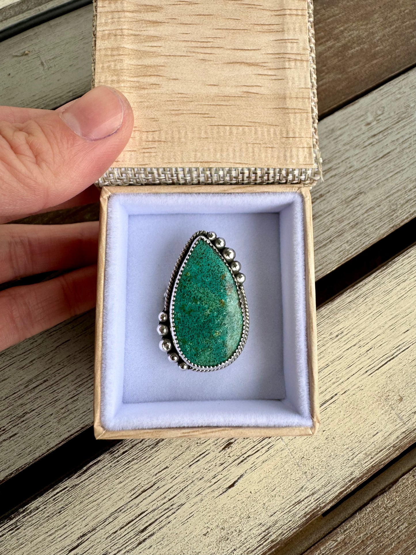 Tibetan Turquoise Western Statment Ring Size 6