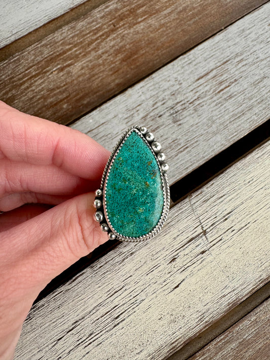 Tibetan Turquoise Western Statment Ring Size 6