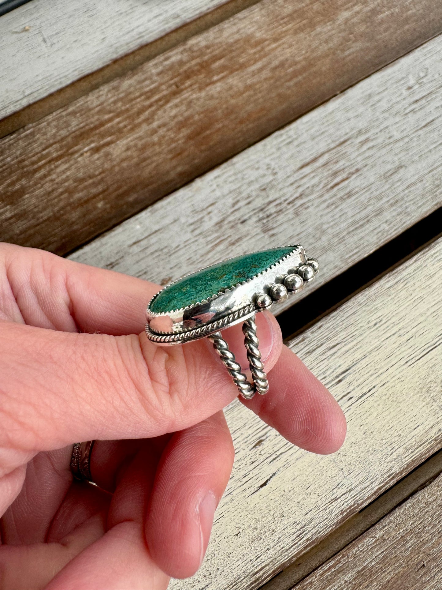 Tibetan Turquoise Western Statment Ring Size 6