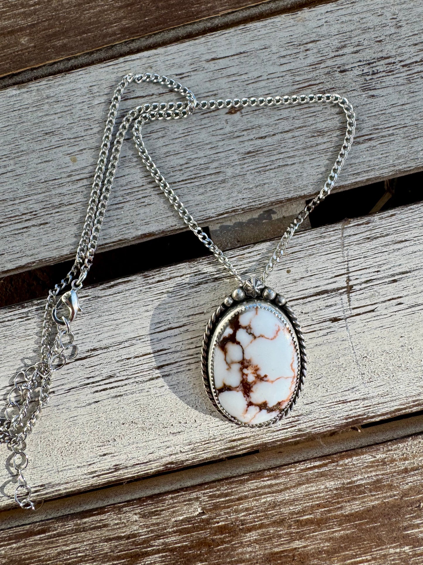 Western Wild Horse Pendant Necklace 18"