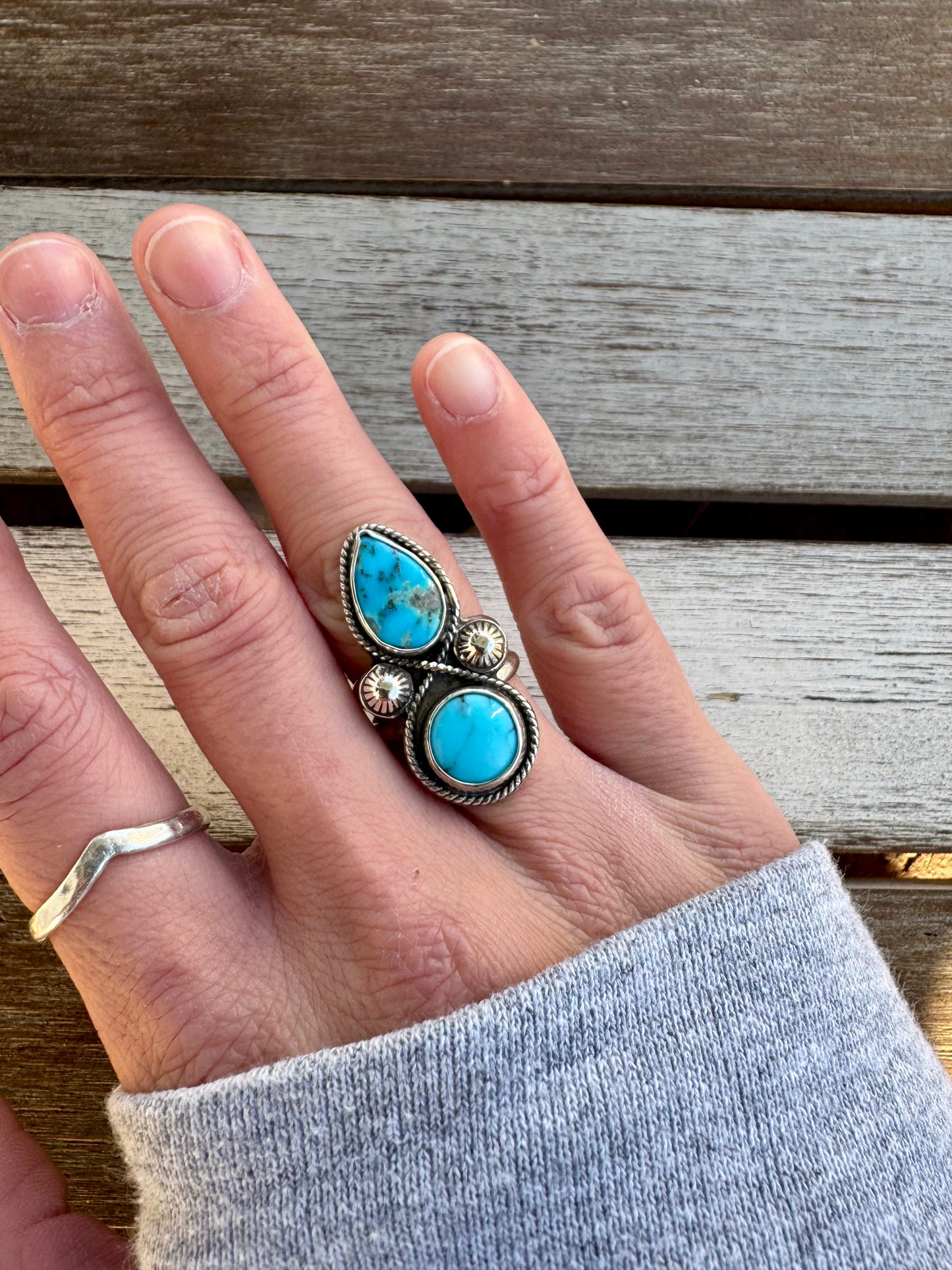 Western Turquoise Mountain Ring Size 6.5