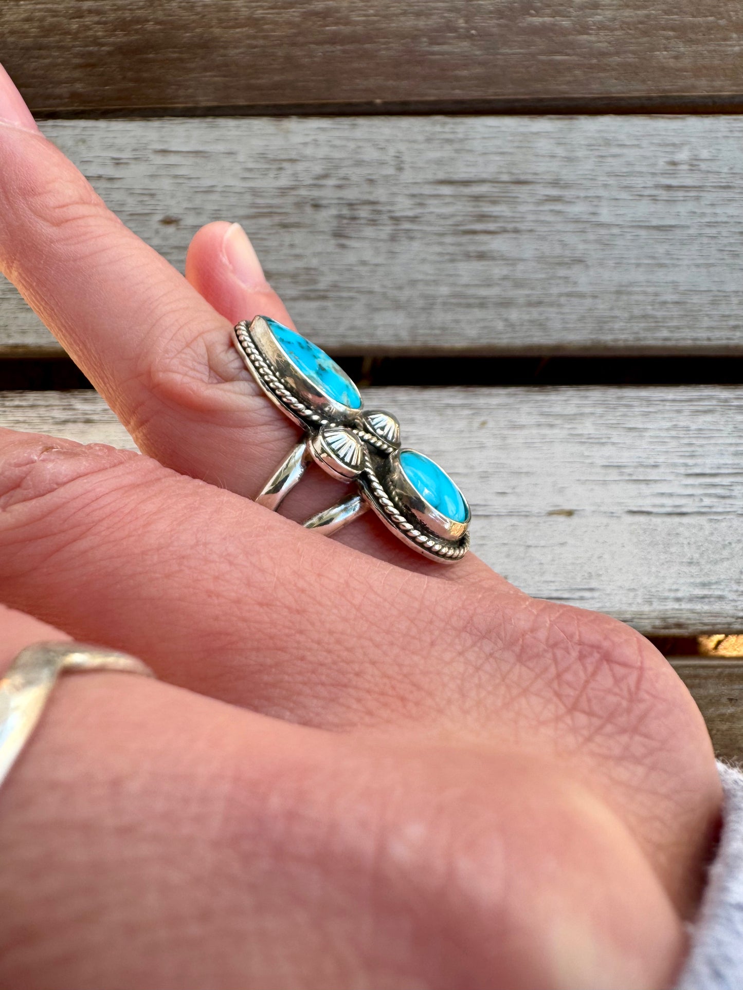 Western Turquoise Mountain Ring Size 6.5