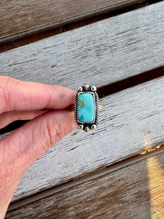 Western Sonoran Turquoise Ring Size 7