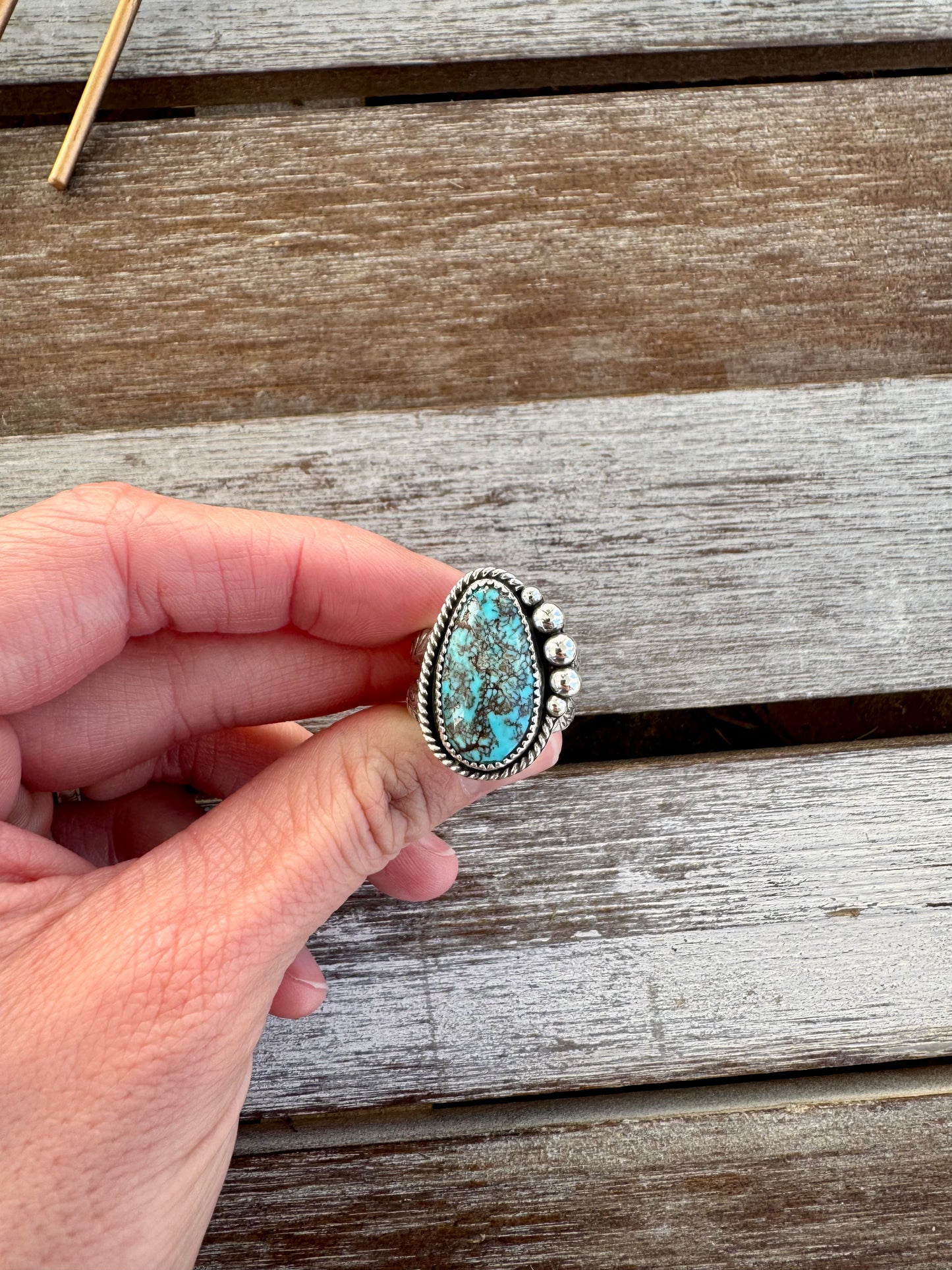 Egyptian Turquoise Statment Ring Size 7.5