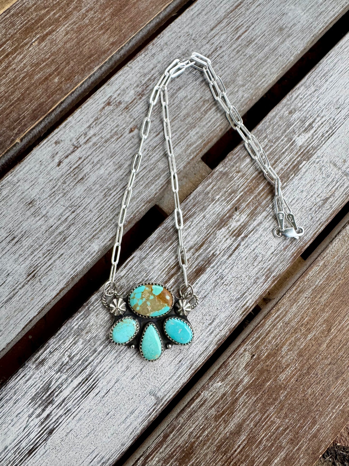 Royston Turquoise Statement Necklace 16"