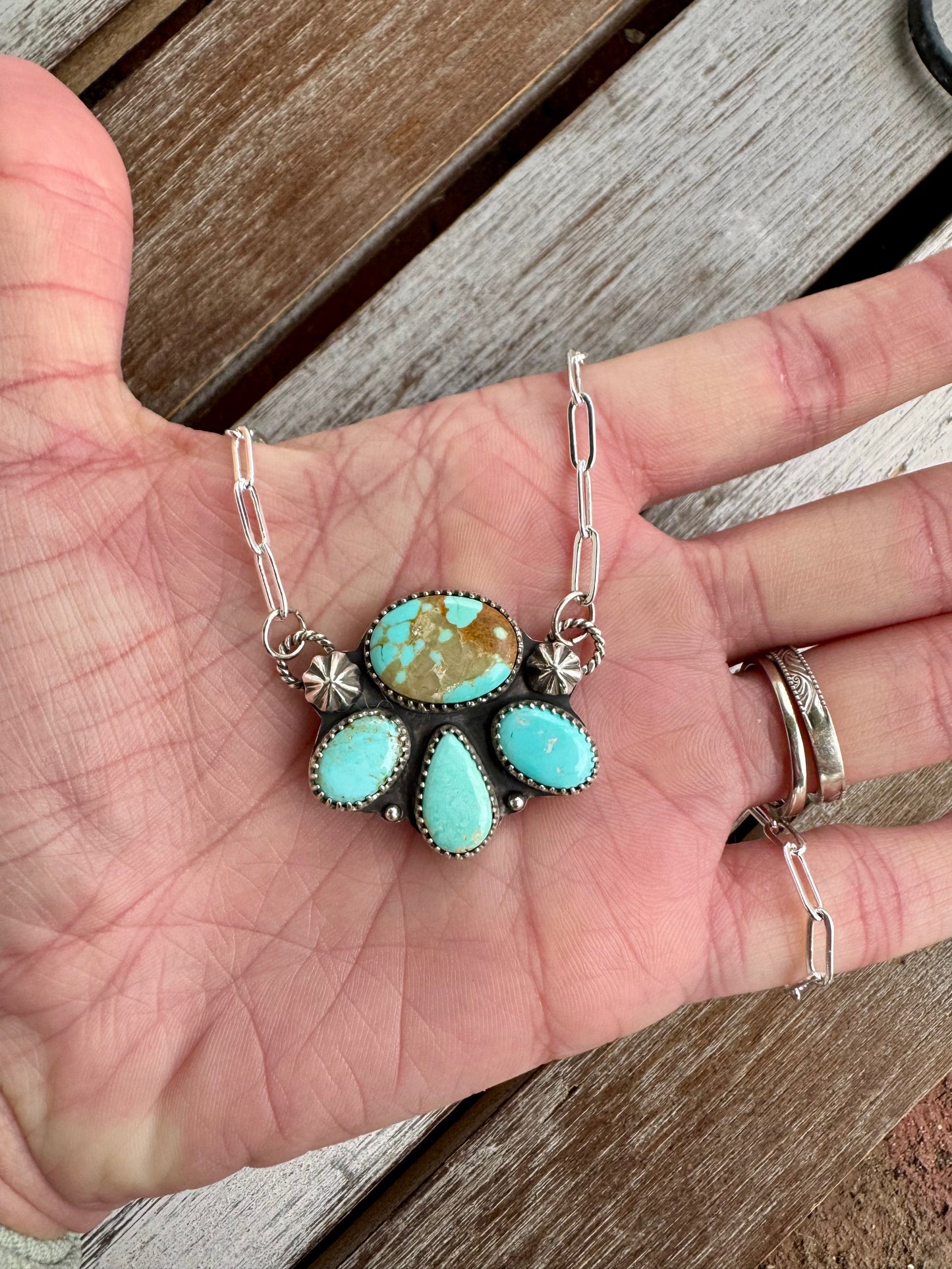 Royston Turquoise Statement Necklace 16"