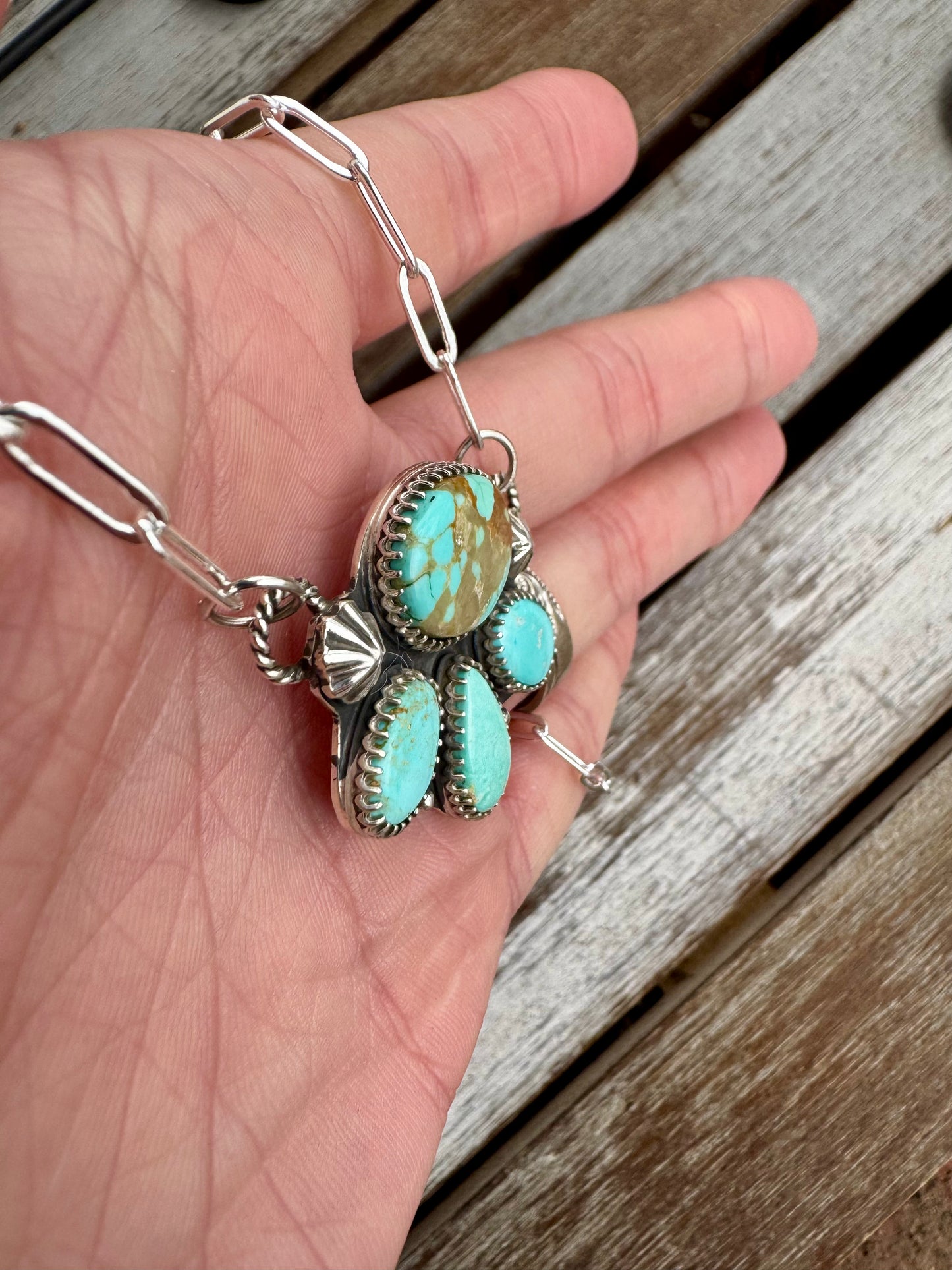 Royston Turquoise Statement Necklace 16"