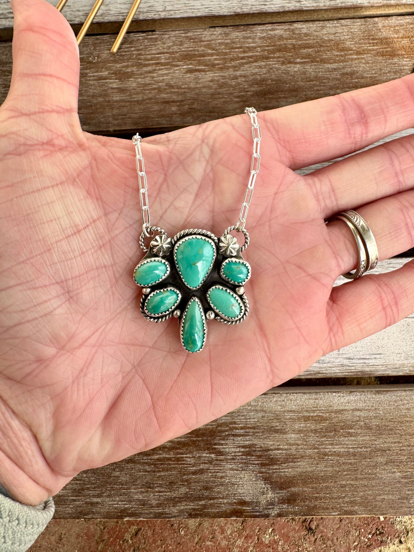 Nila Turquoise Statement Necklace 18"