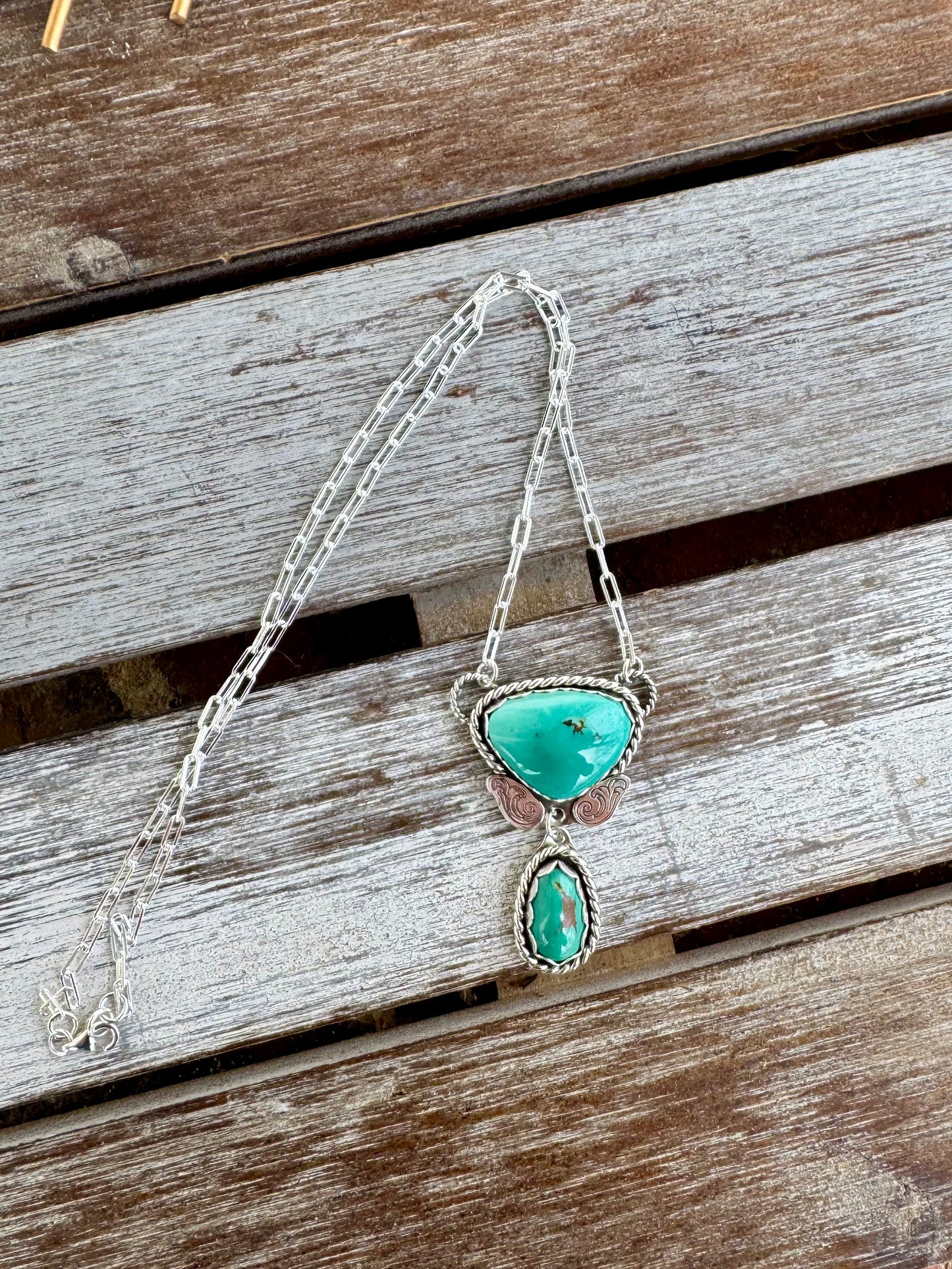 Nila Turquoise Chunky Statement Necklace 16"