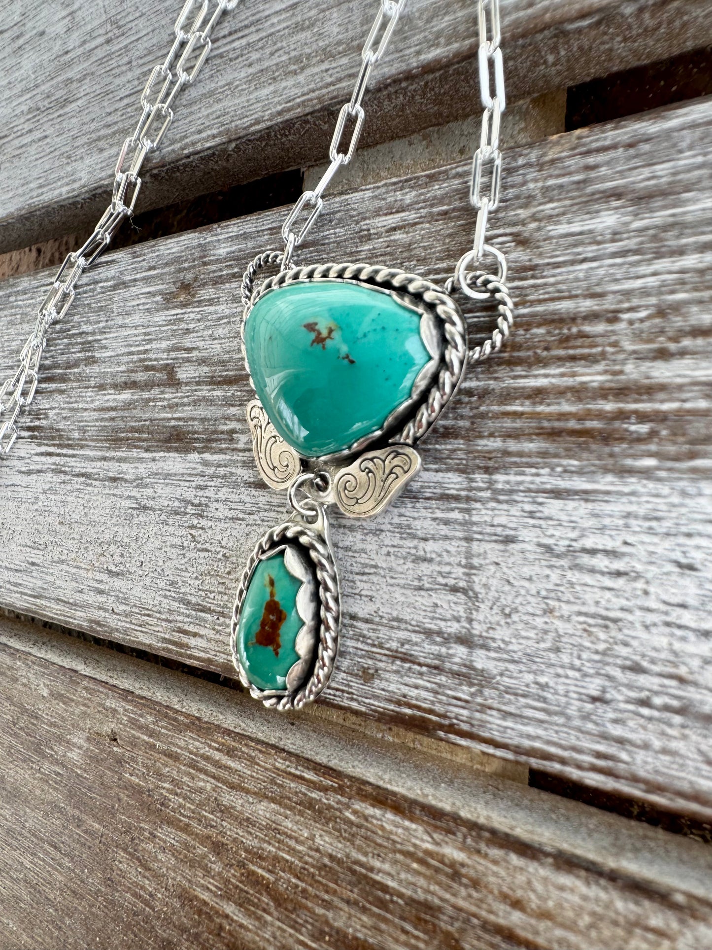 Nila Turquoise Chunky Statement Necklace 16"